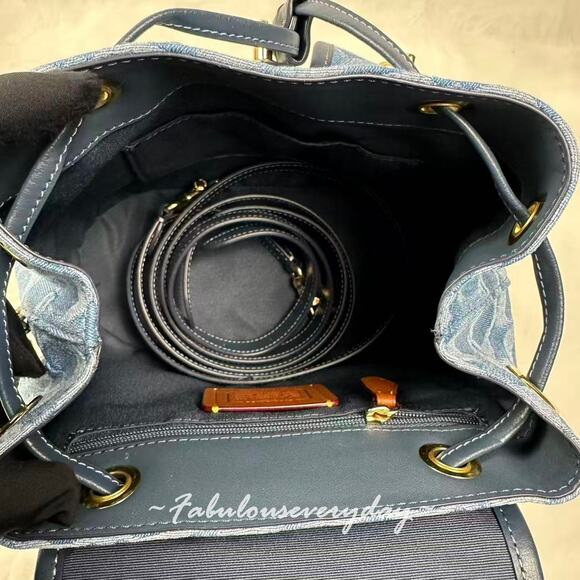 Coach Hadley Backpack In Signature Denim Gold/Indigo CDB95 NWT - Picture 9 of 10